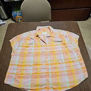 American Eagle Shirt Womens L  Button Up Short Sleeve Outdoor Ladies